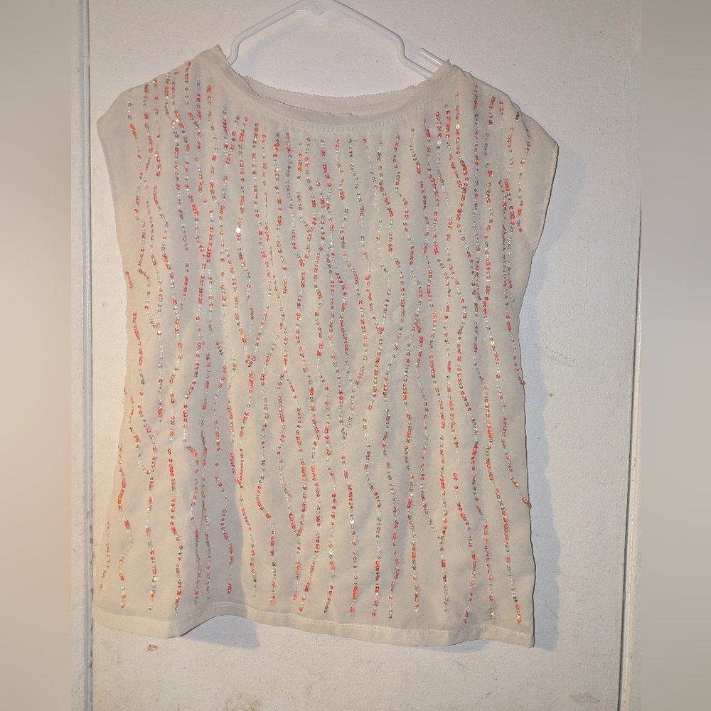 Embellished Cream Top
